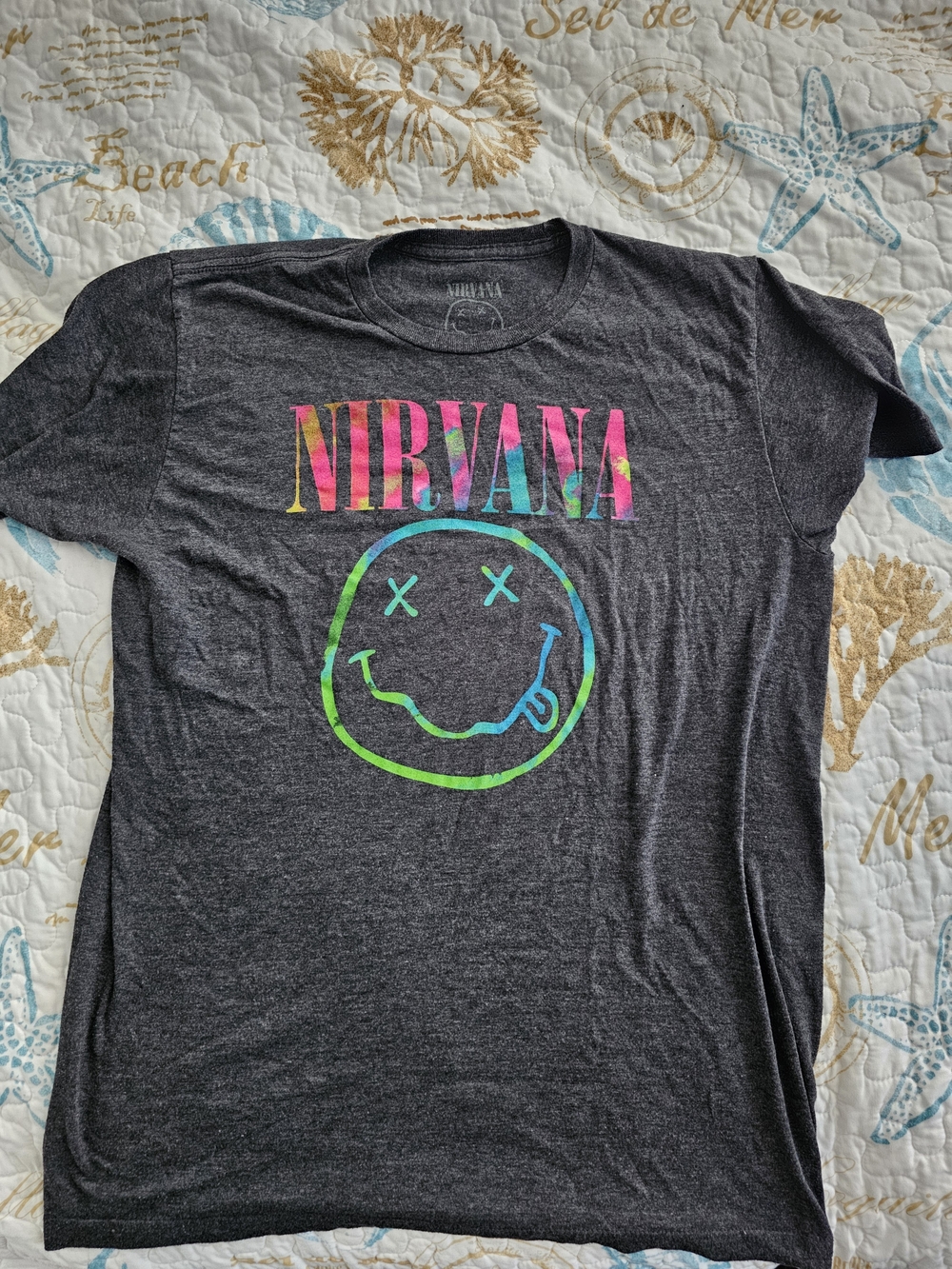 Nirvana Tie-Dye Logo Tee - Charcoal